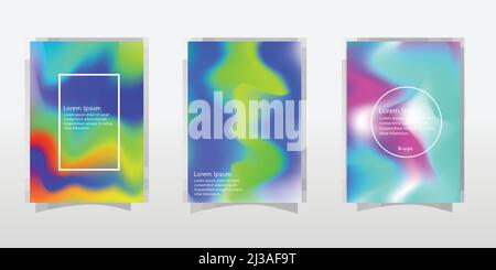 Moderne holografische Folie Hintergrund. Flüssiges Hintergrunddesign. Flüssiger Gradient formt die Zusammensetzung. Futuristische Design-Poster. EPS10 Vektor. Stock Vektor
