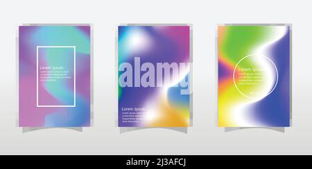 Moderne holografische Folie Hintergrund. Minimales Design der Abdeckungen. Kühle Linienverläufe. EPS10 Vektor. Stock Vektor