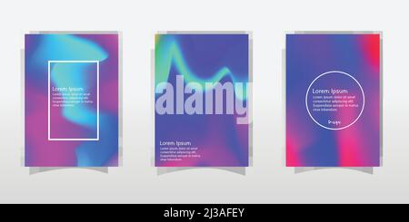 Holographischer Vektorhintergrund. Schillernde Folie. Glitch Hologramm. Pastellfarbener Neon-Regenbogen Ultraviolettes Metallpapier. Vorlage für die Präsentation. Abdeckung bis Stock Vektor