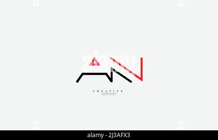 Buchstabenbuchstaben Initialen Monogramm-Logo AN NA A N Stock Vektor