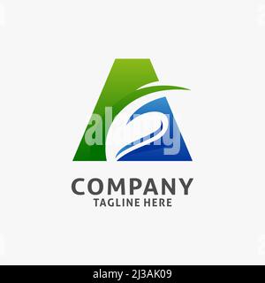 Buchstabe Ein Blatt Logo Design Stock Vektor