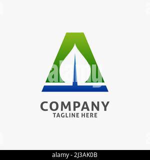 Buchstabe Ein Blatt Logo Design Stock Vektor