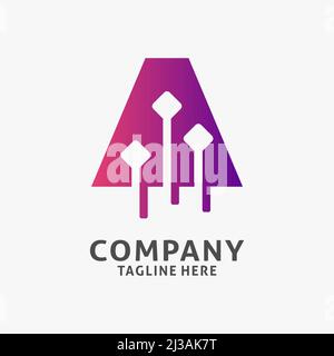 Schreiben Sie Ein Tech-Logo-Design Stock Vektor