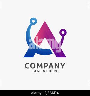 Schreiben Sie Ein Tech-Logo-Design Stock Vektor