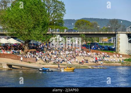 Bodega Beach Club, Weser, Rinteln, Niedersachsen, Deutschland Stockfoto