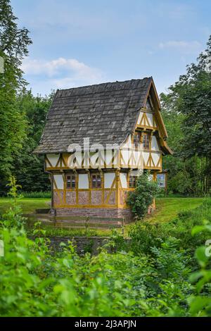 Altes Spurhaus an der Weser, Holzminden, Niedersachsen, Deutschland Stockfoto