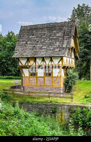 Altes Spurhaus an der Weser, Holzminden, Niedersachsen, Deutschland Stockfoto