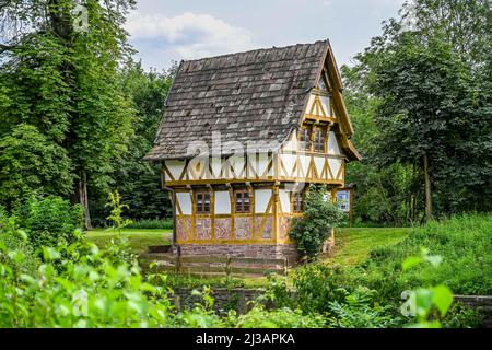 Altes Spurhaus an der Weser, Holzminden, Niedersachsen, Deutschland Stockfoto