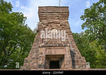 Bismarckturm auf dem Eckberg, Münchhausenstadt Bodenwerder, Niedersachsen, Deutschland Stockfoto