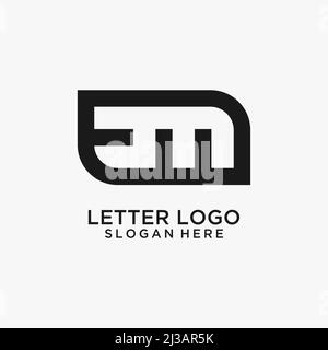 Logo mit EM-Schriftzug Stock Vektor