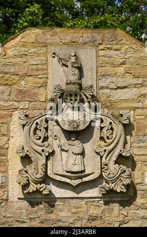 Wappen, Schlosshotel Münchhausen, Schloss Schwebber, Niedersachsen, Deutschland Stockfoto