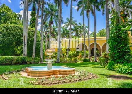 Brunnen, Hacienda Chichen Resort, Chichen Itza, Yucatan, Mexiko Stockfoto