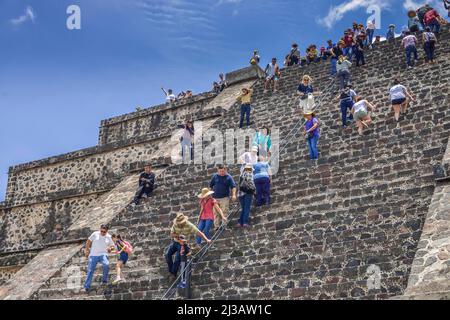 Pyramide des Mondes Piramide de la Luna, zerstörte Stadt Teotihuacan, Mexiko Stockfoto