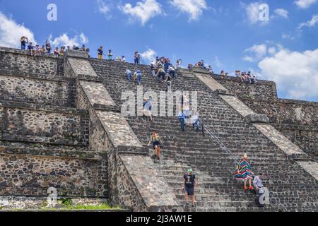 Pyramide des Mondes Piramide de la Luna, zerstörte Stadt Teotihuacan, Mexiko Stockfoto