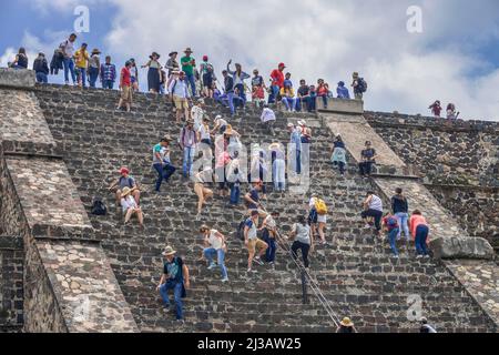 Pyramide des Mondes Piramide de la Luna, zerstörte Stadt Teotihuacan, Mexiko Stockfoto