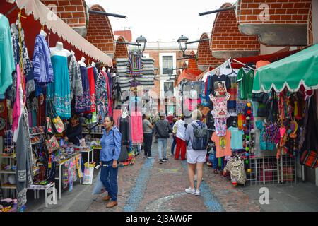 El Parian Craft Market, Puebla, Mexiko Stockfoto