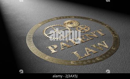 Anwaltskanzlei Logo Design Template Element. Symbol für Rechtsanwalt und Justiz. 3D Rendern. Stockfoto