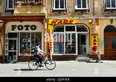 Geschäft, Zigarettenverkauf, Altbau, Stadtzentrum, Slubice, Polen Stockfoto