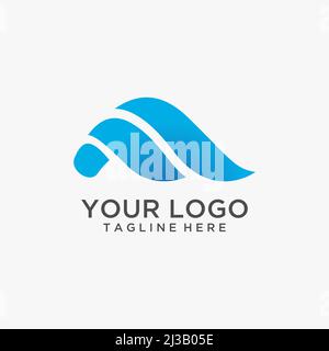 Fließendes F-Logo-Design Stock Vektor