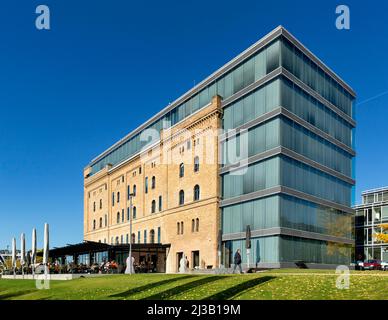 Rohmühle, Bürogebäude und Restaurant, ehemalige Portland-Zementfabrik, Stadtteil Bonner Bogen, Bonn, Rheinland, Nordrhein-Westfalen Stockfoto