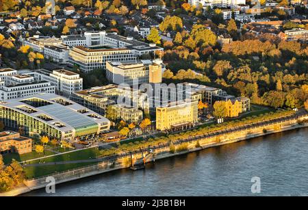 Ehemalige Zementfabrik Portland, Stadtbezirk Bonner Bogen, Rheinwerk, Bonn, Rheinland, Nordrhein-Westfalen, Deutschland Stockfoto