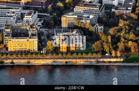 Ehemalige Zementfabrik Portland, Stadtbezirk Bonner Bogen, Rheinwerk, Bonn, Rheinland, Nordrhein-Westfalen, Deutschland Stockfoto