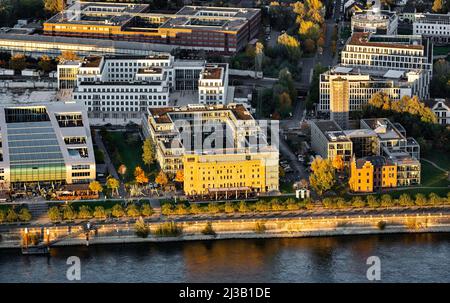 Ehemalige Zementfabrik Portland, Stadtbezirk Bonner Bogen, Rheinwerk, Bonn, Rheinland, Nordrhein-Westfalen, Deutschland Stockfoto