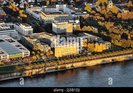 Ehemalige Zementfabrik Portland, Stadtbezirk Bonner Bogen, Rheinwerk, Bonn, Rheinland, Nordrhein-Westfalen, Deutschland Stockfoto