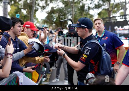 Melbourne, Australien, 07/04/2022, VERSTAPPEN Max (NED), Red Bull Racing RB18, Porträt während der Formel 1 Heineken Australian Grand Prix 2022, 3. Runde der FIA Formel 1 Weltmeisterschaft 2022, auf dem Albert Park Circuit, vom 8. Bis 10. April 2022 in Melbourne, Australien - Foto DPPI Stockfoto