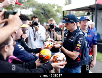 Melbourne, Australien, 07/04/2022, VERSTAPPEN Max (NED), Red Bull Racing RB18, Porträt während der Formel 1 Heineken Australian Grand Prix 2022, 3. Runde der FIA Formel 1 Weltmeisterschaft 2022, auf dem Albert Park Circuit, vom 8. Bis 10. April 2022 in Melbourne, Australien - Foto DPPI Stockfoto