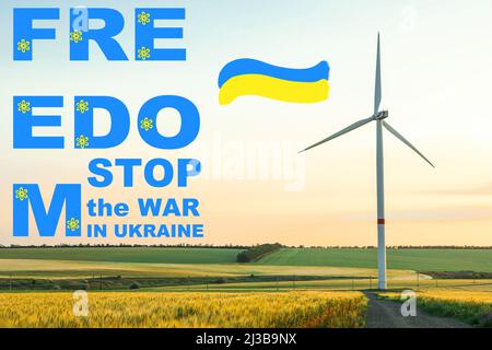 Konzept der Stop war aufgrund des Krieges in der Ukraine Stockfoto