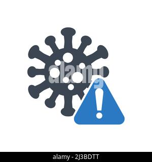 Symbol für Corona Virus Danger Vector Glyph Stock Vektor