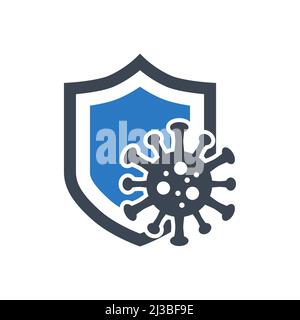 Symbol für Vektorglyphen im Zusammenhang mit dem Coronavirus-Schutz Stock Vektor
