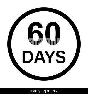 60 Tage Geld-zurück-Garantie Symbolvektor für Grafikdesign, Logo, Website, Social Media, mobile App, UI-Abbildung Stock Vektor