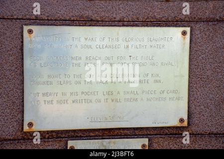 Tommy, erster Weltkrieg, Soldat, Skulptur, Seaham, Odysseus Riese, Wunderschöner Tribut, 1. Weltkrieg, erstaunliche Statue, Gedenkgärten, rostiger Riese, WW1. Stockfoto