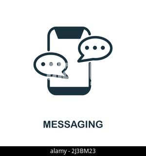Messaging-Symbol. Monochromes Simple Messaging-Symbol für Vorlagen, Webdesign und Infografiken Stock Vektor