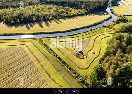 Luftaufnahme von Bauernhof Stockfoto