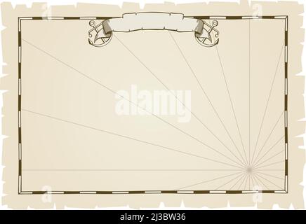 Antiker Kartenhintergrund. Vorlage aus Vintage-braunem Pergament Stock Vektor