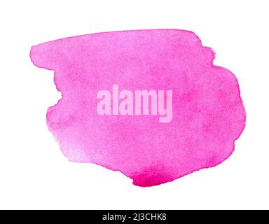 Abstraktes rosa Aquarell auf weißem Hintergrund. Aquarell-Cliparts für Text oder Logo Stockfoto