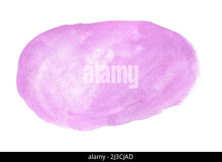 Abstraktes fliederfarbenes Aquarell auf weißem Hintergrund. Aquarell-Cliparts für Text oder Logo Stockfoto