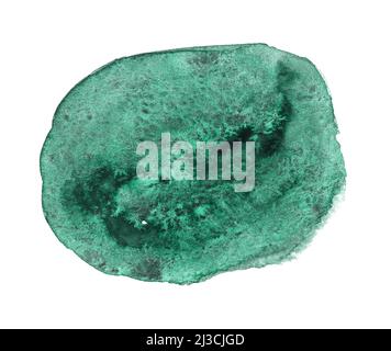 Grüner abstrakter, handgezeichneter Aquarellhintergrund für Text oder Logo. Aquarell Clipart Stockfoto