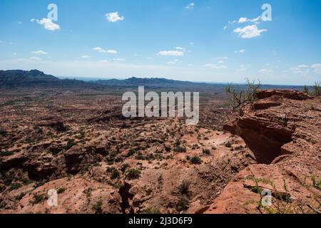 Blick auf den Nationalpark Sierra de las Quijadas, Argentinien. Stockfoto