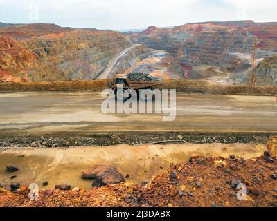 Die Mine Cerro Colorado befindet sich derzeit im Tagebau in Riotinto, Huelva, Spanien. Stockfoto