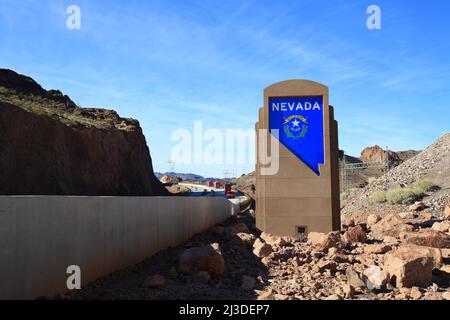 Willkommensschild Des Staates Nevada Stockfoto