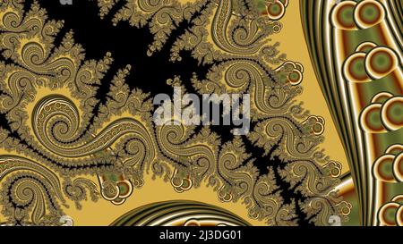Abstraktes fraktales Hintergrundbild Fee Unendliche Spiralen computergeneriertes Bild. Schöne abstrakte Hintergrund für Tapeten. Fraktale digitale Grafiken für Stockfoto