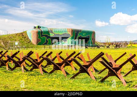 Grenzbunker in Satov, Südmähren, Tschechische Republik Stockfoto