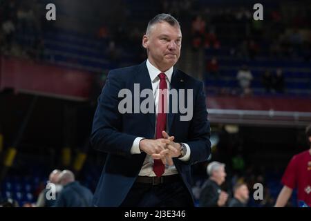 Barcelona, Spanien. 07. April 2022. Saruna Jasikevicius vom FC Barcelona während des Euroleague-Spiels von Turkish Airlines zwischen dem FC Barcelona und Maccabi Playtika Tel Aviv im Palau Blaugrana in Barcelona. Bild: DAX Images/Alamy Live News Stockfoto