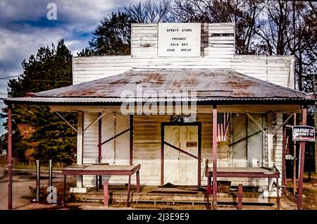 Das Sprott-Geschäft, ehemals das Sprott-Postamt, ist am 5. Dezember 2004 in Marion, Alabama. Der Laden wurde von L.B. gebaut Sprott im Jahr 1881. Stockfoto