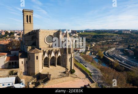 Stiftsbasilika Santa Maria in Manresa. Stockfoto