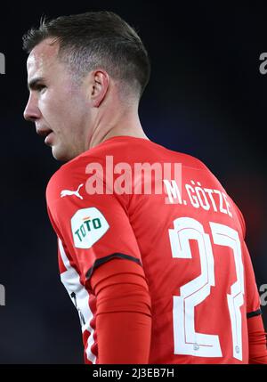 Leicester, England, 7.. April 2022. Mario Gotze vom PSV Eindhoven während des Spiels der UEFA Europa Conference League im King Power Stadium, Leicester. Bildnachweis sollte lauten: Darren Staples / Sportimage Stockfoto